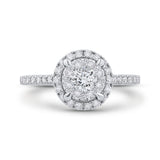 Diamond Halo Engagement Ring in 14K Two Tone Gold