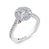 Diamond Halo Engagement Ring in 14K Two Tone Gold