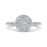 Diamond Halo Engagement Ring in 14K White Gold