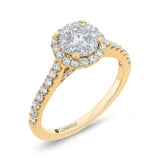 Diamond Halo Engagement Ring in 14K Two Tone Gold