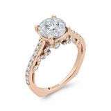 Round Diamond Engagement Ring in 14K Two Tone Gold