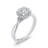 Diamond Halo Engagement Ring in 14K White Gold