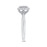 Diamond Halo Engagement Ring in 14K White Gold