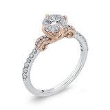 Round Diamond Engagement Ring in 14K Two Tone Gold