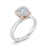 Round Diamond Engagement Ring in 14K Two Tone Gold