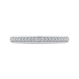 Round Diamond Half-Eternity Wedding Band in 14K White Gold