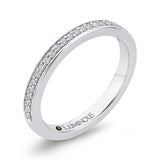 Round Diamond Half-Eternity Wedding Band in 14K White Gold