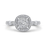 Round Diamond Halo Engagement Ring in 14K White Gold