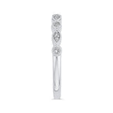Round Diamond Half-Eternity Wedding Band in 14K White Gold