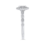 Round Diamond Halo Engagement Ring in 14K White Gold
