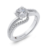 Round Diamond Promise Engagement Ring in 14K White Gold