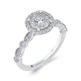Diamond Halo Engagement Ring in 14K White Gold