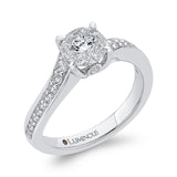 Diamond Bypass Engagement Ring in 14K White Gold