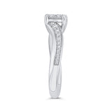 Diamond Bypass Engagement Ring in 14K White Gold