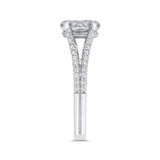 Split Shank Round Diamond Engagement Ring in 14K White Gold