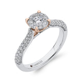 Round Diamond Engagement Ring in 14K Two Tone Gold
