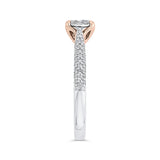 Round Diamond Engagement Ring in 14K Two Tone Gold