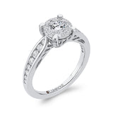 Round Diamond Engagement Ring in 14K White Gold