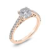 Round Diamond Engagement Ring in 14K Two Tone Gold