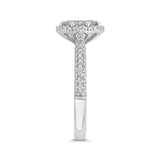 Round Diamond Halo Engagement Ring in 14K White Gold