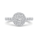 Diamond Halo Engagement Ring in 14K White Gold