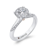 Round Diamond Engagement Ring in 14K White Gold