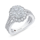 Diamond Halo Engagement Ring in 14K White Gold