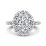 Diamond Halo Engagement Ring in 14K White Gold