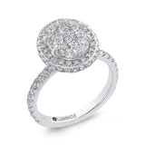 Diamond Halo Engagement Ring in 14K White Gold