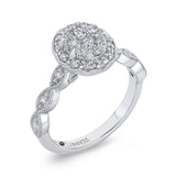 Round Diamond Halo Engagement Ring in 14K White Gold