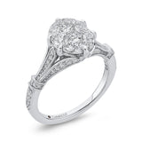 Round Diamond Engagement Ring in 14K White Gold
