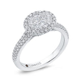 Round Diamond Halo Engagement Ring in 14K White Gold