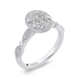 Round Diamond Halo Engagement Ring in 14K White Gold