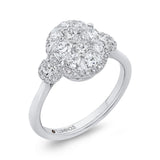 Round Diamond Halo Engagement Ring in 14K White Gold