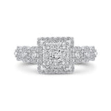 Round Diamond Halo Engagement Ring in 14K White Gold