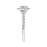 Round Diamond Halo Engagement Ring in 14K White Gold (Semi-Mount)