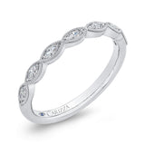 Marquise Cut Diamond Wedding Band in 14K White Gold