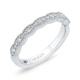 Round Diamond Half-Eternity Wedding Band in 14K White Gold