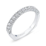 Euro Shank Round Diamond Half-Eternity Wedding Band In in 14K White Gold