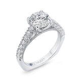 Euro Shank Round Diamond Engagement Ring in 14K White Gold (Semi-Mount)