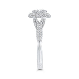 Round Diamond Halo Engagement Ring in 14K White Gold (Semi-Mount)