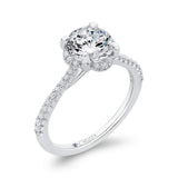 Round Diamond Engagement Ring in 14K White Gold (Semi-Mount)