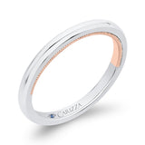Plain Wedding Band in 14K Two Tone Gold