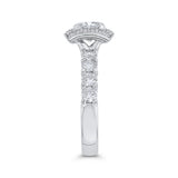 Round Diamond Halo Engagement Ring in 14K White Gold (Semi-Mount)