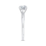 Round Diamond Halo Engagement Ring in 14K White Gold (Semi-Mount)