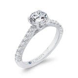 Round Diamond Engagement Ring in 14K White Gold (Semi-Mount)