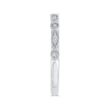 Round Diamond Half-Eternity Wedding Band in 14K White Gold