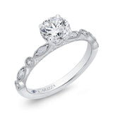 Round Diamond Engagement Ring in 14K White Gold (Semi-Mount)