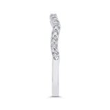 Round Diamond Half-Eternity Wedding Band in 14K White Gold