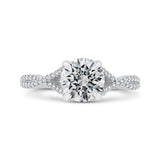 Split Shank Round Diamond Engagement Ring in 14K White Gold (Semi-Mount)